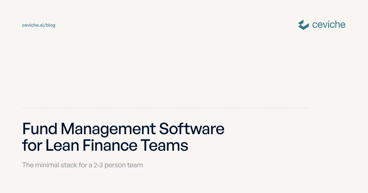 Fund Management Software for Lean Finance Teams